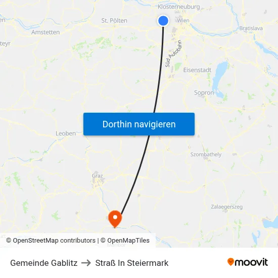 Gemeinde Gablitz to Straß In Steiermark map