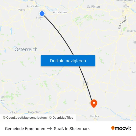 Gemeinde Ernsthofen to Straß In Steiermark map