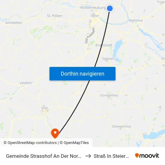 Gemeinde Strasshof An Der Nordbahn to Straß In Steiermark map