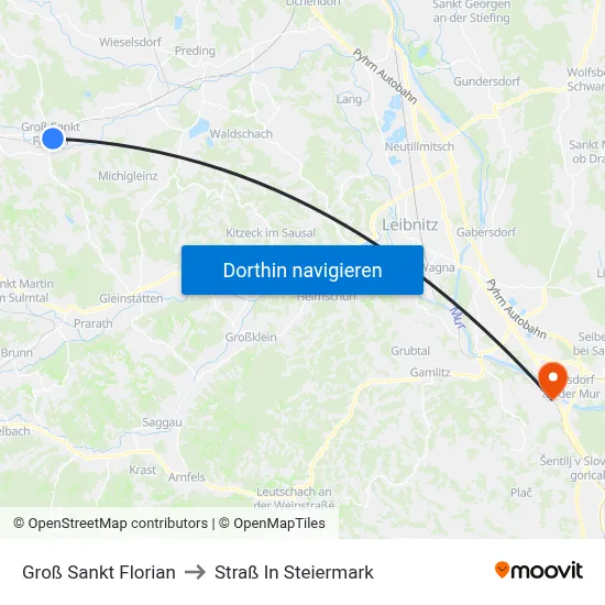 Groß Sankt Florian to Straß In Steiermark map