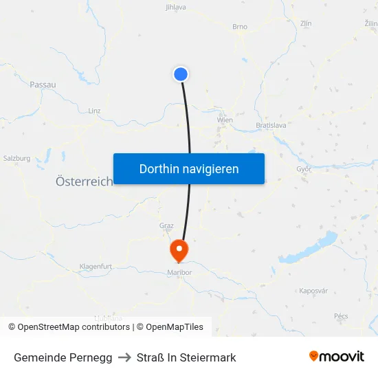 Gemeinde Pernegg to Straß In Steiermark map