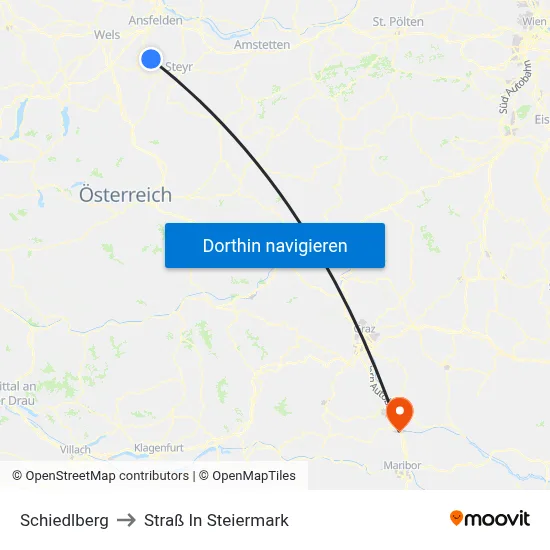 Schiedlberg to Straß In Steiermark map