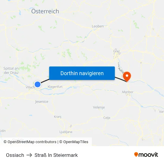 Ossiach to Straß In Steiermark map
