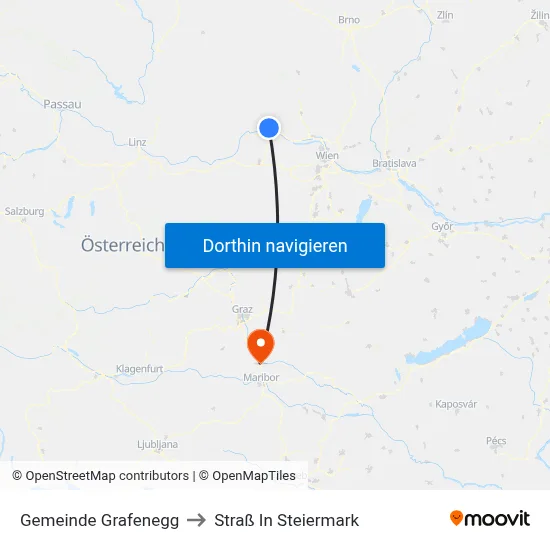 Gemeinde Grafenegg to Straß In Steiermark map