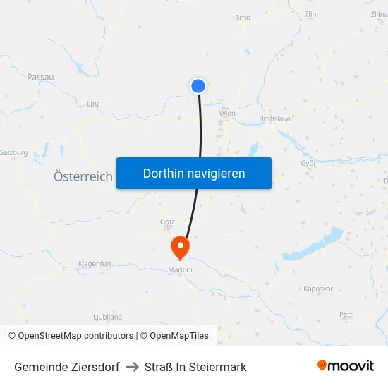 Gemeinde Ziersdorf to Straß In Steiermark map