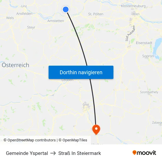Gemeinde Yspertal to Straß In Steiermark map