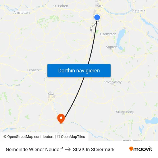 Gemeinde Wiener Neudorf to Straß In Steiermark map