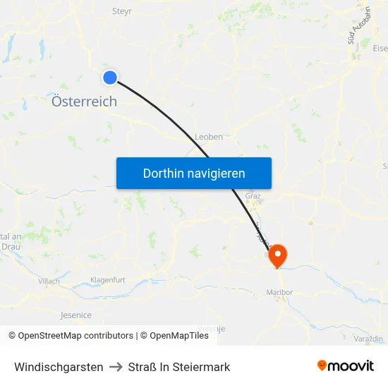 Windischgarsten to Straß In Steiermark map