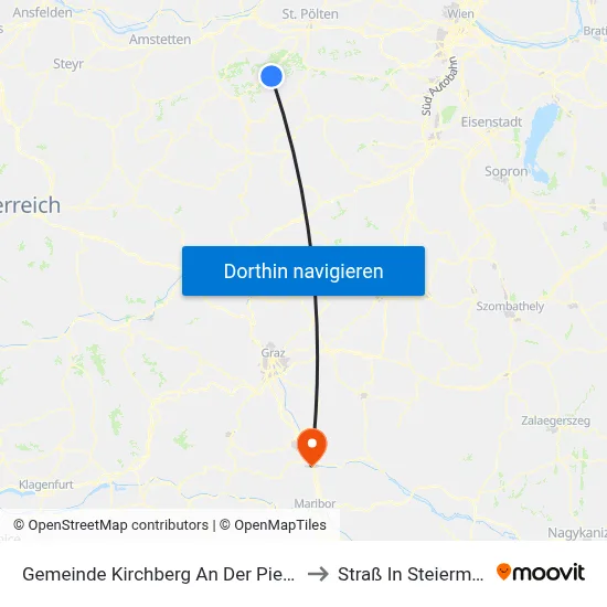 Gemeinde Kirchberg An Der Pielach to Straß In Steiermark map