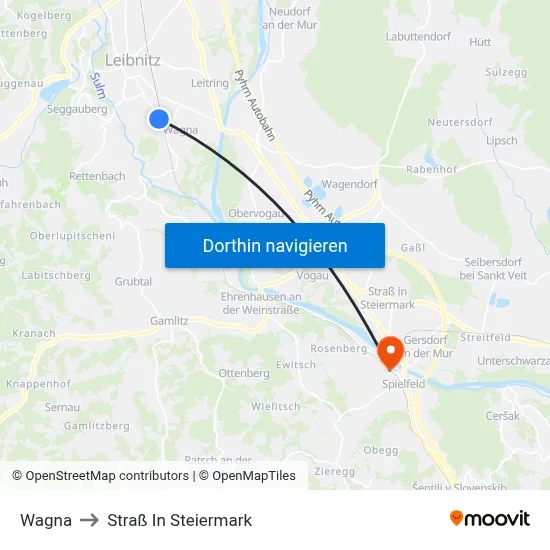 Wagna to Straß In Steiermark map