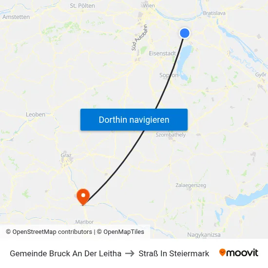Gemeinde Bruck An Der Leitha to Straß In Steiermark map