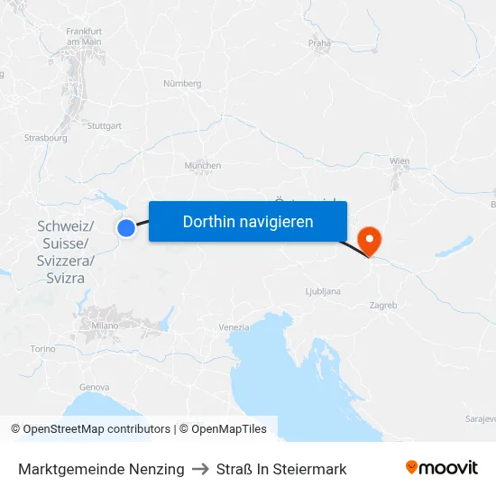 Marktgemeinde Nenzing to Straß In Steiermark map