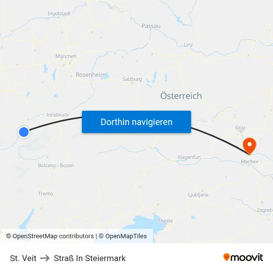 St. Veit to Straß In Steiermark map