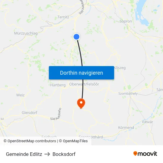 Gemeinde Edlitz to Bocksdorf map