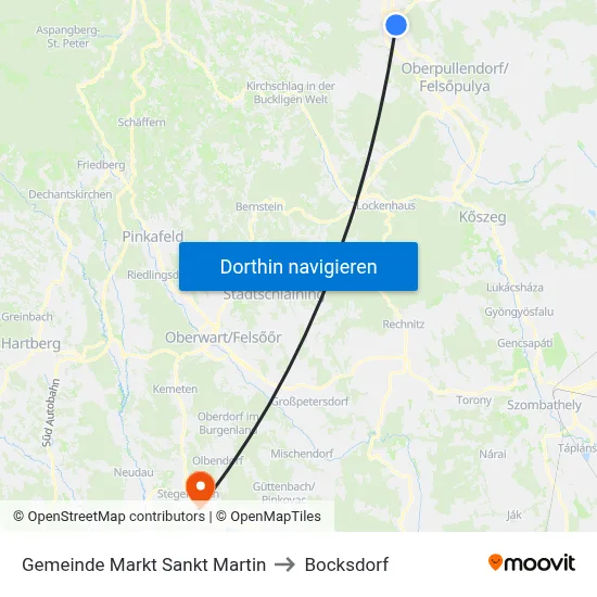 Gemeinde Markt Sankt Martin to Bocksdorf map