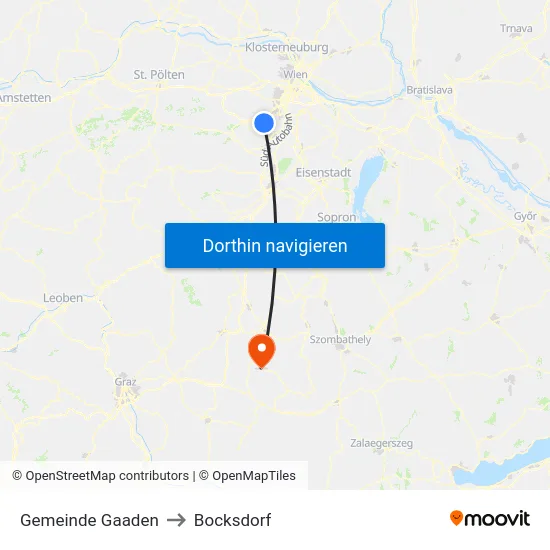 Gemeinde Gaaden to Bocksdorf map
