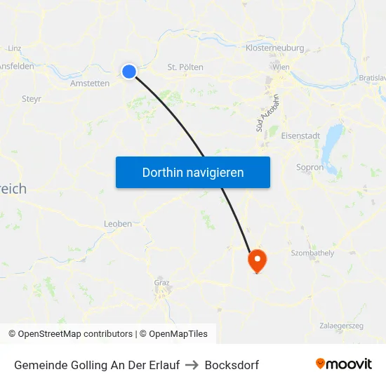 Gemeinde Golling An Der Erlauf to Bocksdorf map