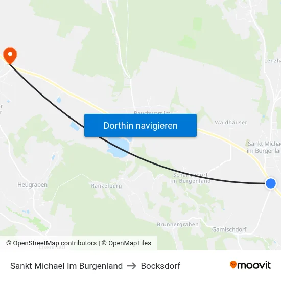 Sankt Michael Im Burgenland to Bocksdorf map