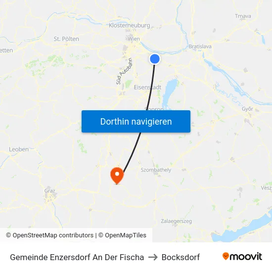 Gemeinde Enzersdorf An Der Fischa to Bocksdorf map