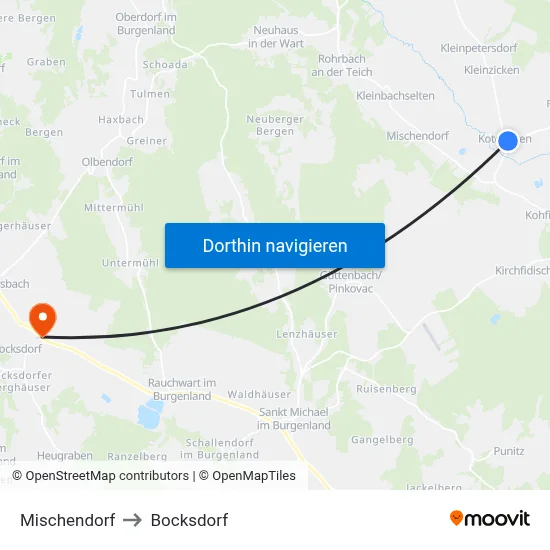 Mischendorf to Bocksdorf map