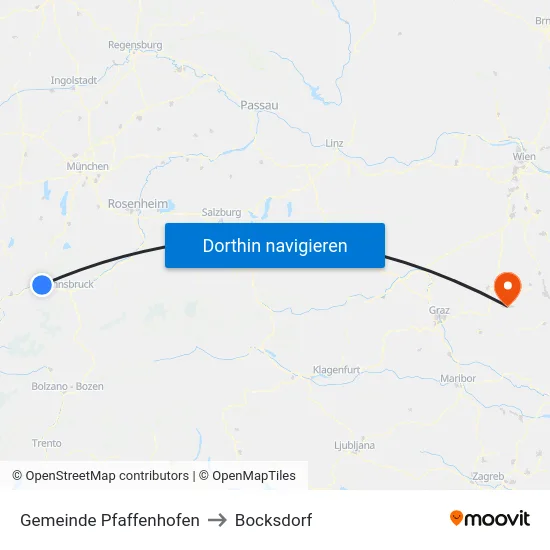 Gemeinde Pfaffenhofen to Bocksdorf map