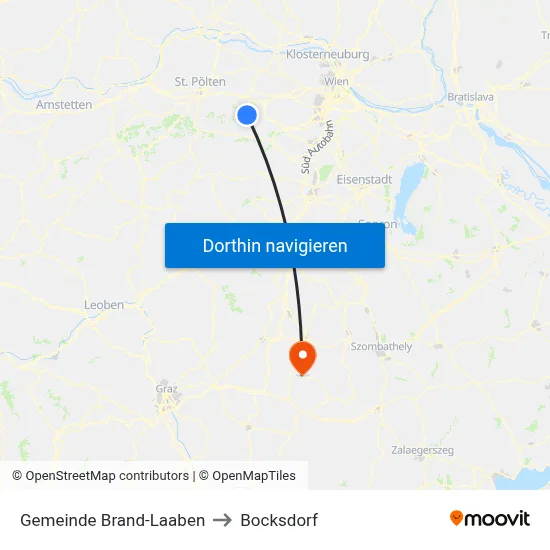 Gemeinde Brand-Laaben to Bocksdorf map