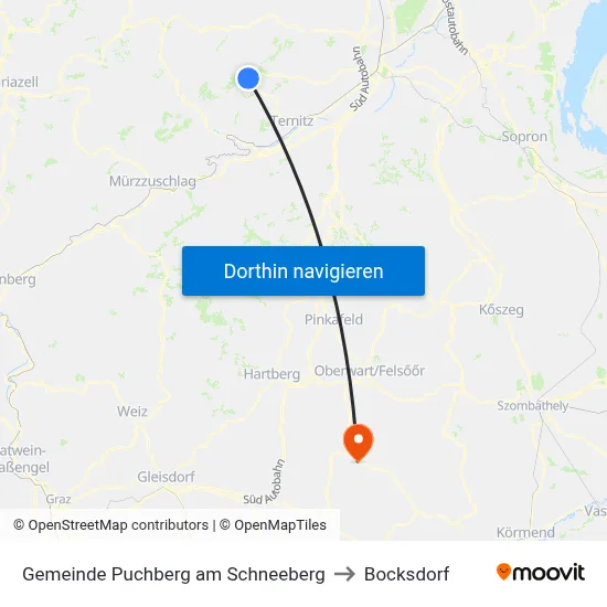 Gemeinde Puchberg am Schneeberg to Bocksdorf map