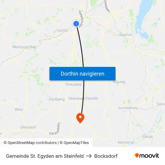 Gemeinde St. Egyden am Steinfeld to Bocksdorf map
