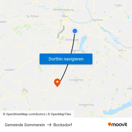 Gemeinde Sommerein to Bocksdorf map