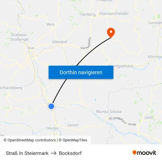 Straß In Steiermark to Bocksdorf map