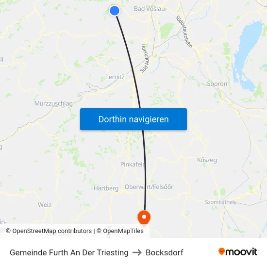 Gemeinde Furth An Der Triesting to Bocksdorf map