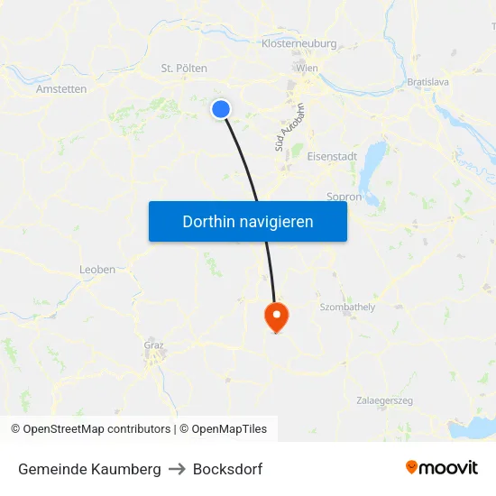 Gemeinde Kaumberg to Bocksdorf map