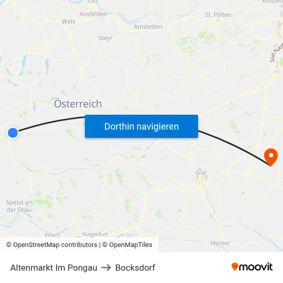 Altenmarkt Im Pongau to Bocksdorf map