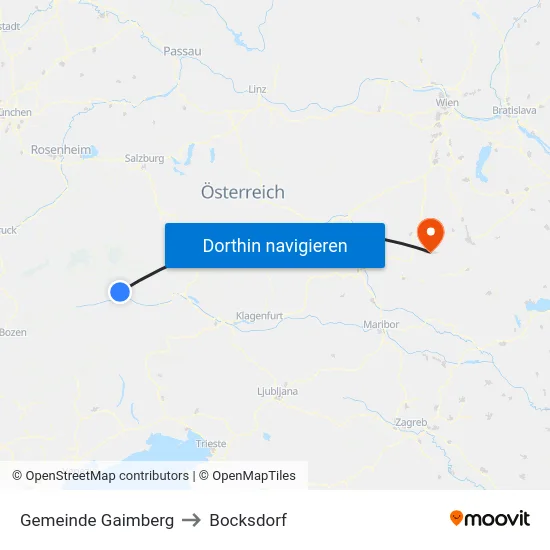 Gemeinde Gaimberg to Bocksdorf map