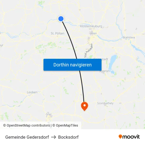 Gemeinde Gedersdorf to Bocksdorf map