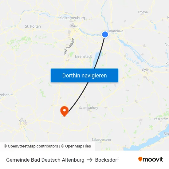 Gemeinde Bad Deutsch-Altenburg to Bocksdorf map