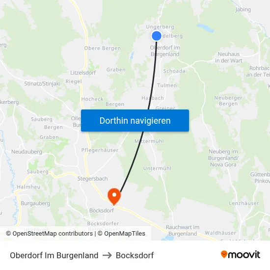 Oberdorf Im Burgenland to Bocksdorf map
