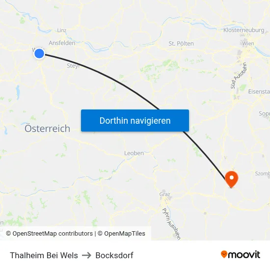 Thalheim Bei Wels to Bocksdorf map