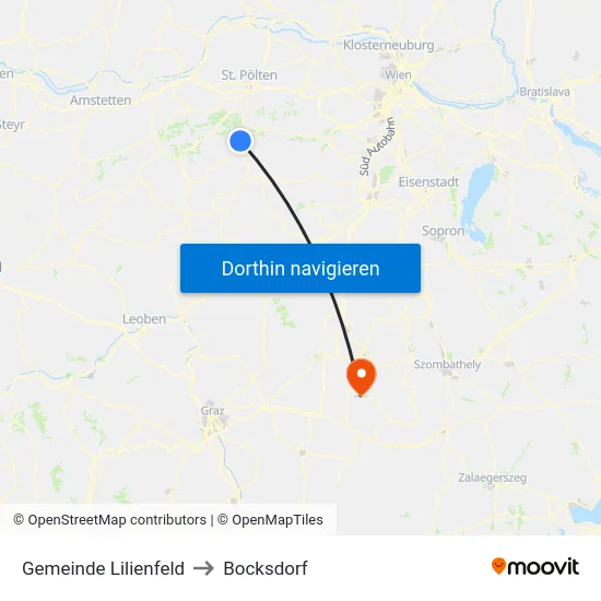 Gemeinde Lilienfeld to Bocksdorf map