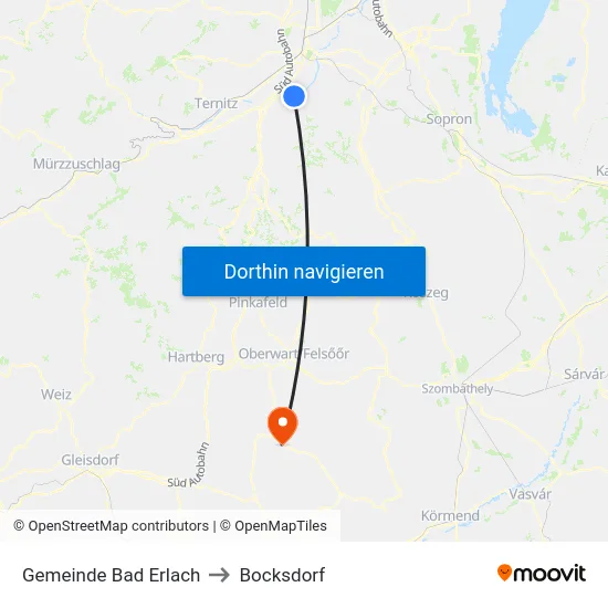 Gemeinde Bad Erlach to Bocksdorf map