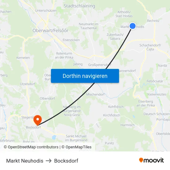 Markt Neuhodis to Bocksdorf map
