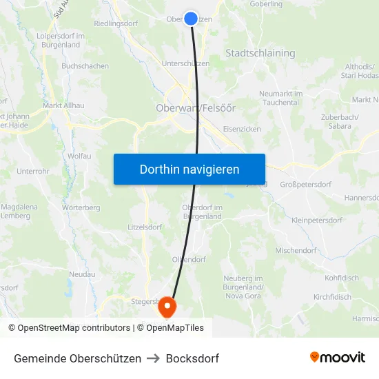 Gemeinde Oberschützen to Bocksdorf map