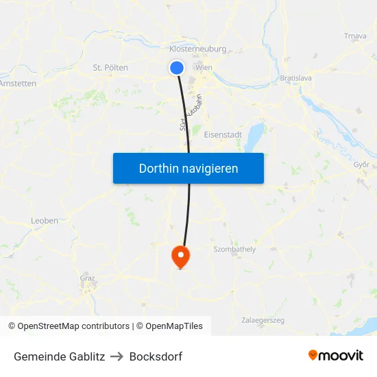Gemeinde Gablitz to Bocksdorf map