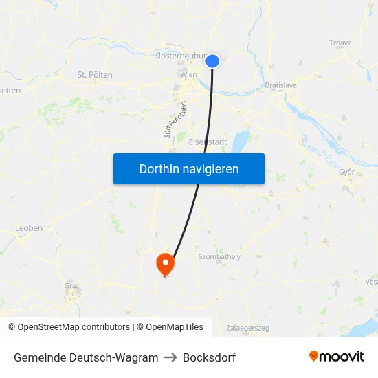 Gemeinde Deutsch-Wagram to Bocksdorf map