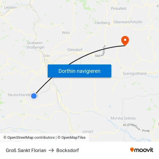 Groß Sankt Florian to Bocksdorf map