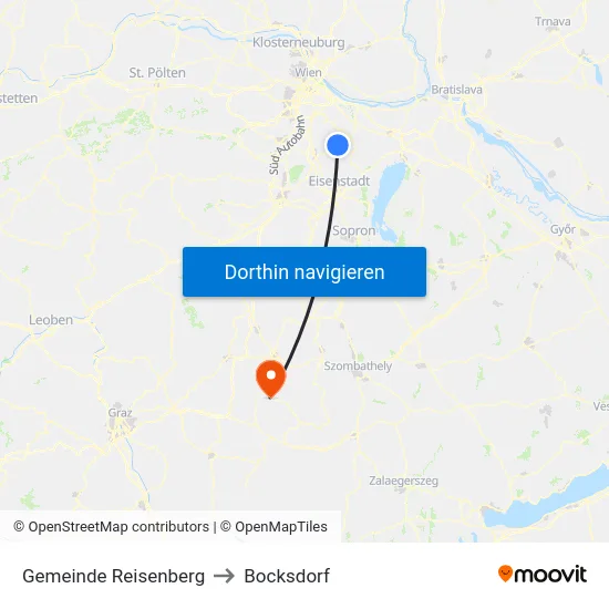 Gemeinde Reisenberg to Bocksdorf map