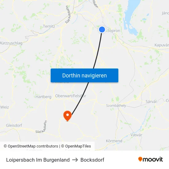 Loipersbach Im Burgenland to Bocksdorf map