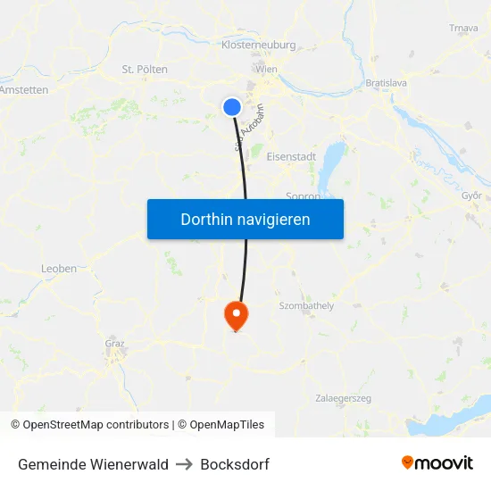 Gemeinde Wienerwald to Bocksdorf map
