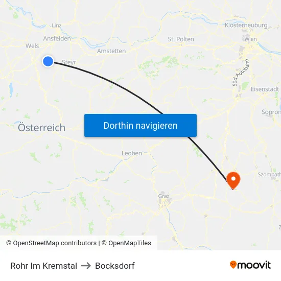 Rohr Im Kremstal to Bocksdorf map