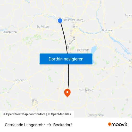 Gemeinde Langenrohr to Bocksdorf map